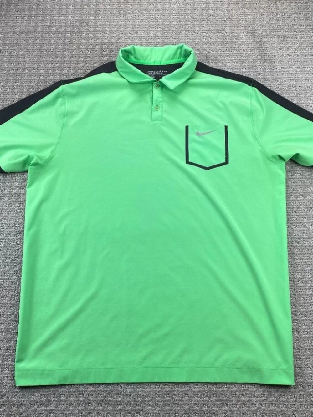 Nike Golf Shirt Men XXL Green Gray DRI-FIT Tour Performance Chest Pocket